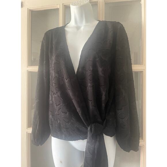 Madewell Floral Jacquard‎ Side-Tie Wrap Top - Picture 6 of 9